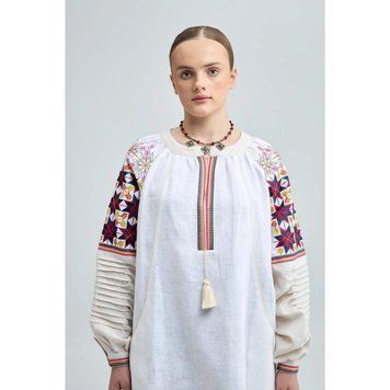 Вишиванка жіноча Svarga - Зірка. Символи, біла, 46 36570 фото