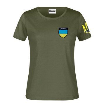 Футболка жіноча Ukraine Тризуб Glory (оливкова), XXL 29881 фото