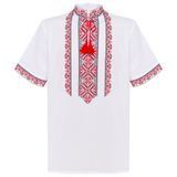 Вишиванка чоловіча з коротким рукавом Колос - Вільні (біла), 44 39564 фото