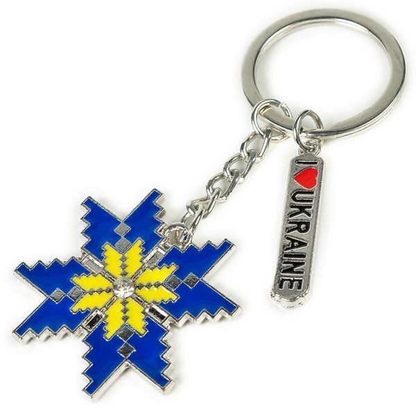 Брелок металевий - Квітка (зі стразами) (в асортименті) 29941 фото