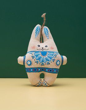 Ялинкова прикраса - сувенір ванільний ароматизований "Зайчик зимовий" 16279 фото