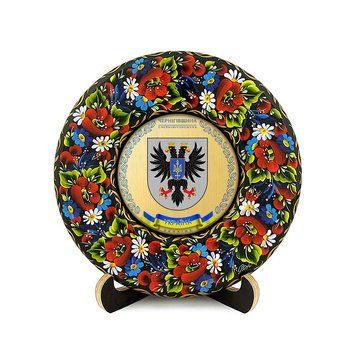 Тарілка - ЧЕРНІГІВЩИНА ГЕРБ ЗОЛОТО (ТД-01-17-002-350-071) 40525 фото