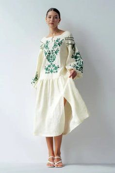 Плаття вишиванка жіноче Діброва - Романтика (молочне), 42 35493 фото
