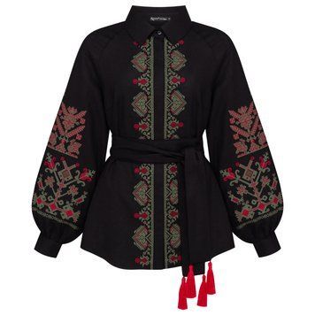 Вишиванка жіноча Ricco - Брауні (Анна), чорна, 40 38693 фото