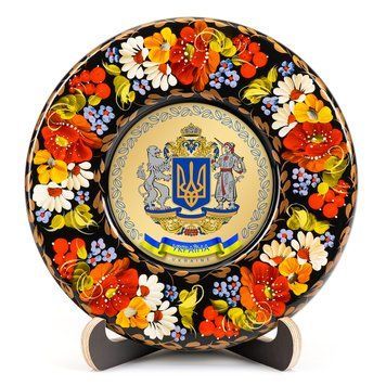Тарілка сувенірна Герб України Великий (на золоті) (ТД-01-17-001-990-131) 26205 фото