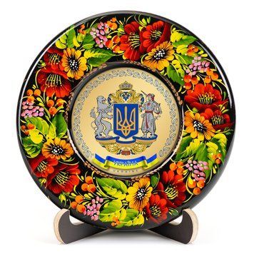 Тарілка сувенірна Герб України Великий (на золоті) (ТД-01-17-001-990-162) 26204 фото
