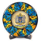 Тарілка сувенірна Герб України Великий (на золоті) (ТД-01-17-001-990-163) 32319 фото
