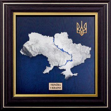 Панно &laquo;Україна&raquo; з рельєфною картою на синьому тлі 42211 фото