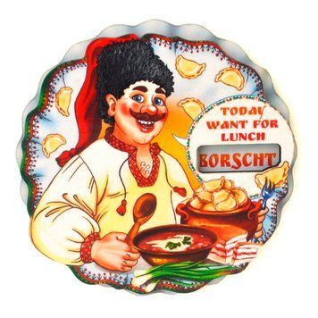 Магніт на холодильник Обід козака (англіська мова, рухомий елемент) 21524 фото