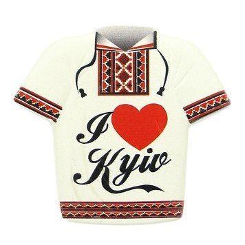 Магніт на холодильник Футболка I love Kyiv. Вишиванка 7870 фото