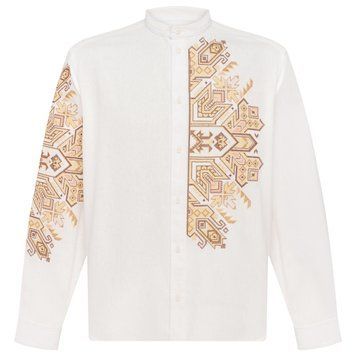 Вишита сорочка чоловіча Ricco - Роман, молочна, 48 38818 фото