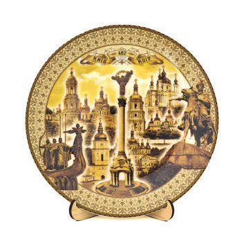 Керамічна тарілка-панно Колаж (ретро) 21 см 16672 фото