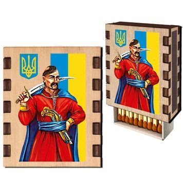 Магніт на холодильник Козак. Сірники сувенірні 22102 фото
