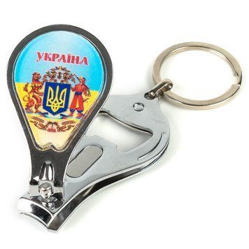 Брелок металевий (кусачки-відкривачка) - Великий герб України. Прапор 30614 фото