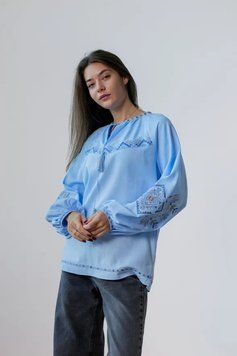Вишиванка жіноча Діброва - Батьківський дар (блакитна), 44 39289 фото