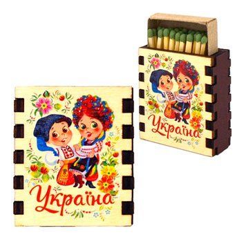 Магніт на холодильник Парочка. Сірники сувенірні 10024 фото