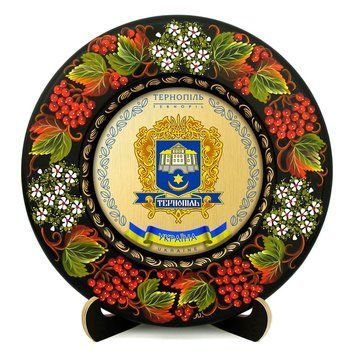 Тарілка - ТЕРНОПІЛЬ ГЕРБ ЗОЛОТО (ТД-01-29-028-980-171) 41801 фото