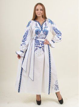 Плаття вишиванка жіноча Галичанка - Либідь (білий), 44 20987 фото