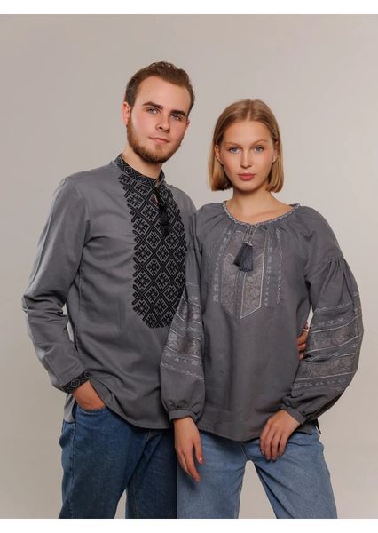 Вишиванка жіноча Слобожанка - Біляна романтична (графіт), 44 39895 фото