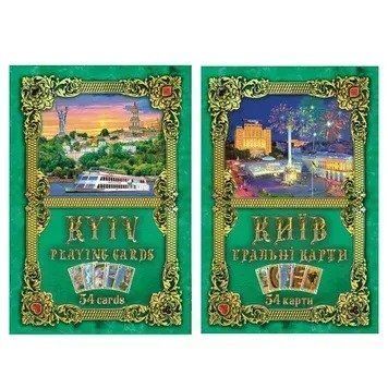 Карти гральні "Види Києва", 54 карти (зелена коробка) 20601 фото