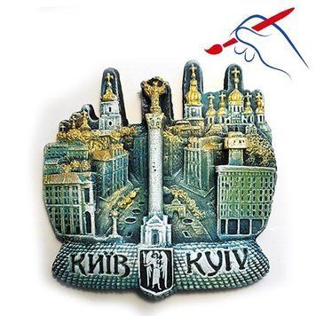 Полікерамічний магніт "Майдан Незалежності" контурний, патина 39126 фото