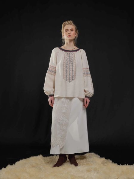Вишиванка жіноча Svarga - Зорі. Символи, (молочна), 40 38933 фото