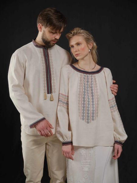 Вишиванка жіноча Svarga - Зорі. Символи, (молочна), 40 38933 фото