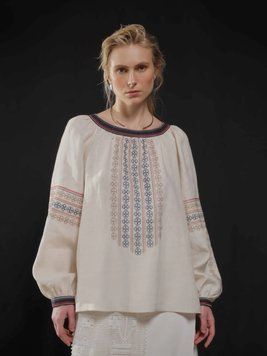 Вишиванка жіноча Svarga - Зорі. Символи, (молочна), 42 38934 фото