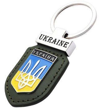 Брелок екошкіра &ndash; Герб "Ukraine" (хакі) 33743 фото