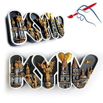 Полікерамічний магніт "KYIV" з колажем у літерах 39130 фото
