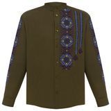 Вишита сорочка чоловіча Ricco - Назар, хакі, 46 38907 фото