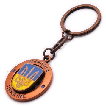 Брелок металевий - Герб (рухомий) у колі (бронза) 31423 фото