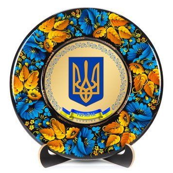 Тарілка декоративна Герб України (на золоті) (ТД-01-29-001-980-163) 35927 фото