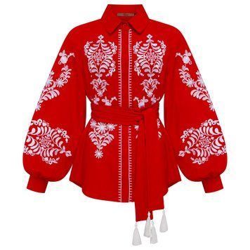 Вишиванка жіноча Ricco - Брауні (Анжела), червона, 42 38524 фото