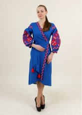 Сукня вишиванка Галичанка - Дерево життя (синій електрик) XL 20973-139120