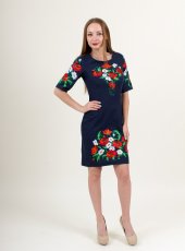 Сукня вишиванка Галичанка - Квітуче літо (синій) S 20974-139121