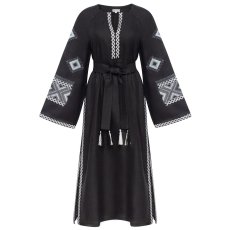 Сукня вишиванка Діброва - Чарівна стихія (чорна з сірою вишивкою) 42 32540-143418