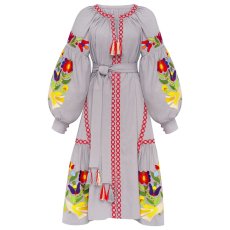 Сукня вишиванка Діброва - Флора (сіра) 42 25153-143450