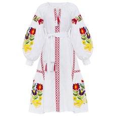 Сукня вишиванка Діброва - Флора (біла) 42 25183-143454