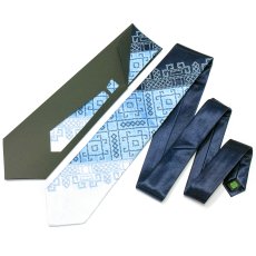 Вишита краватка - "Синє тріо" 19408-124945