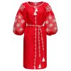 Сукня вишиванка Слобожанка - Іванна (червоний льон) 42