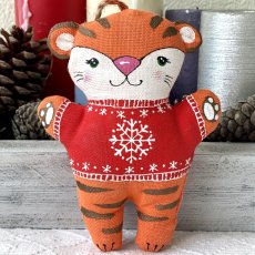 Ароматизована ялинкова прикраса - Тигр в червоному светрику з сніжинкою 27273-142915