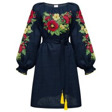Сукня вишиванка Колос - Квіткова (темно-синій) 42 18139-128864