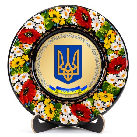 Тарілка сувенірна Герб України (на золоті) (ТД-01-29-001-980-201)