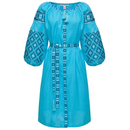 Платье вышиванка Слобожанка - Лучезара (бирюза) 42