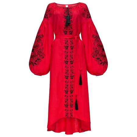 Сукня вишиванка Колос - Квіткові чари (червоний) 42
