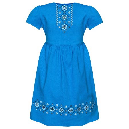 Платье для девочки Колос - Земляничка (голубой) 110