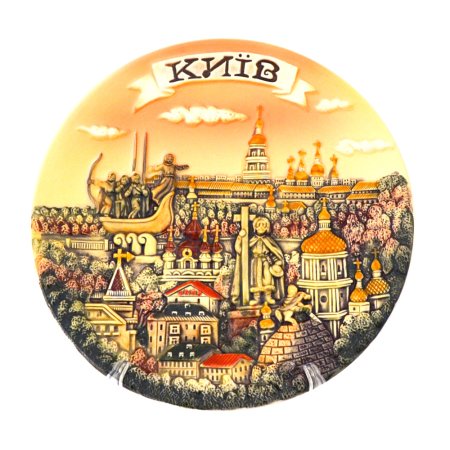 Керамическая тарелка-панно - Киев (сепия) 14,5 см