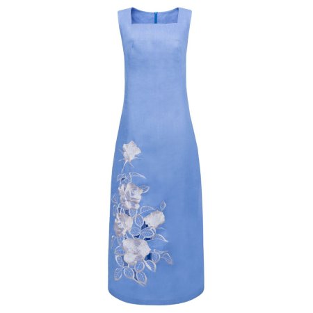 Платье вышиванка Колос - Шарм (голубой) 46