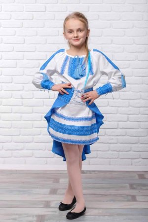 Костюм для девочки Сварга - Украиночка, голубой 116